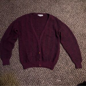 Dior Deep Burgundy Cardigan Sweater